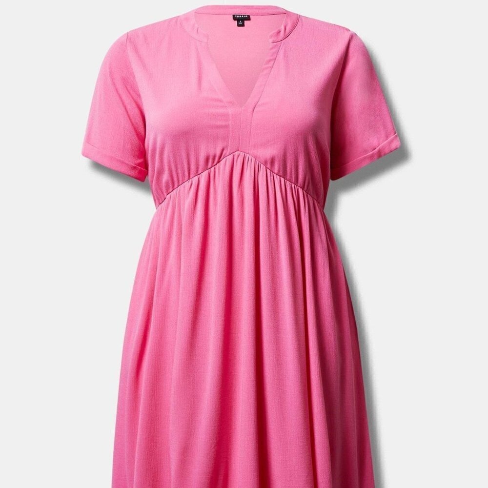 Torrid - Mini Washable Gauze Hi Low Waist Tunic Dress in Pink Sangria Su…​​​​​ - Picture 13 of 13
